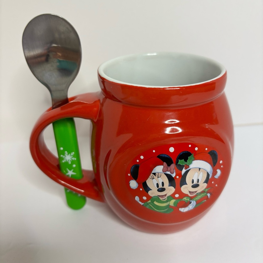 Disney Red Mug with Green Spoon